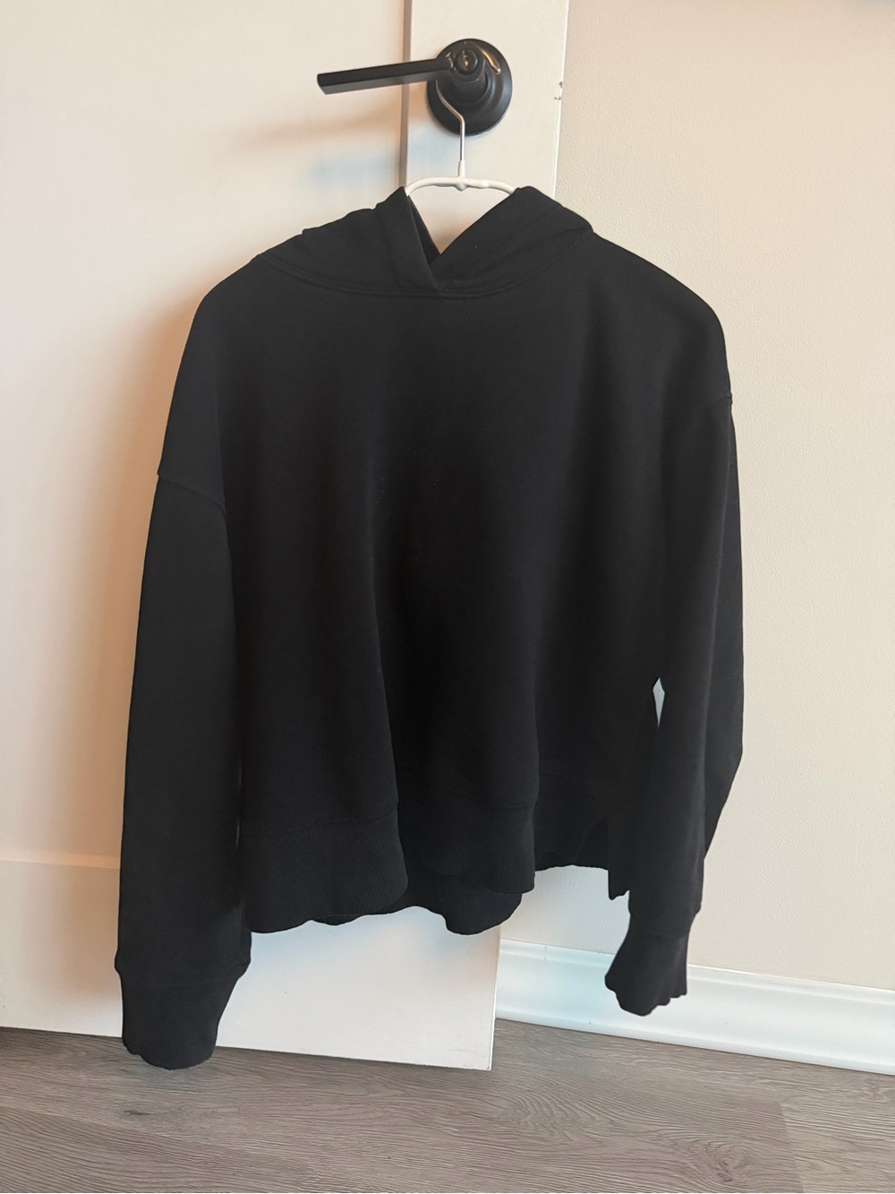 Zara Black Cropped Hooded Sweater